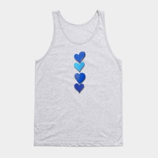 Blue Boho Hearts Tank Top